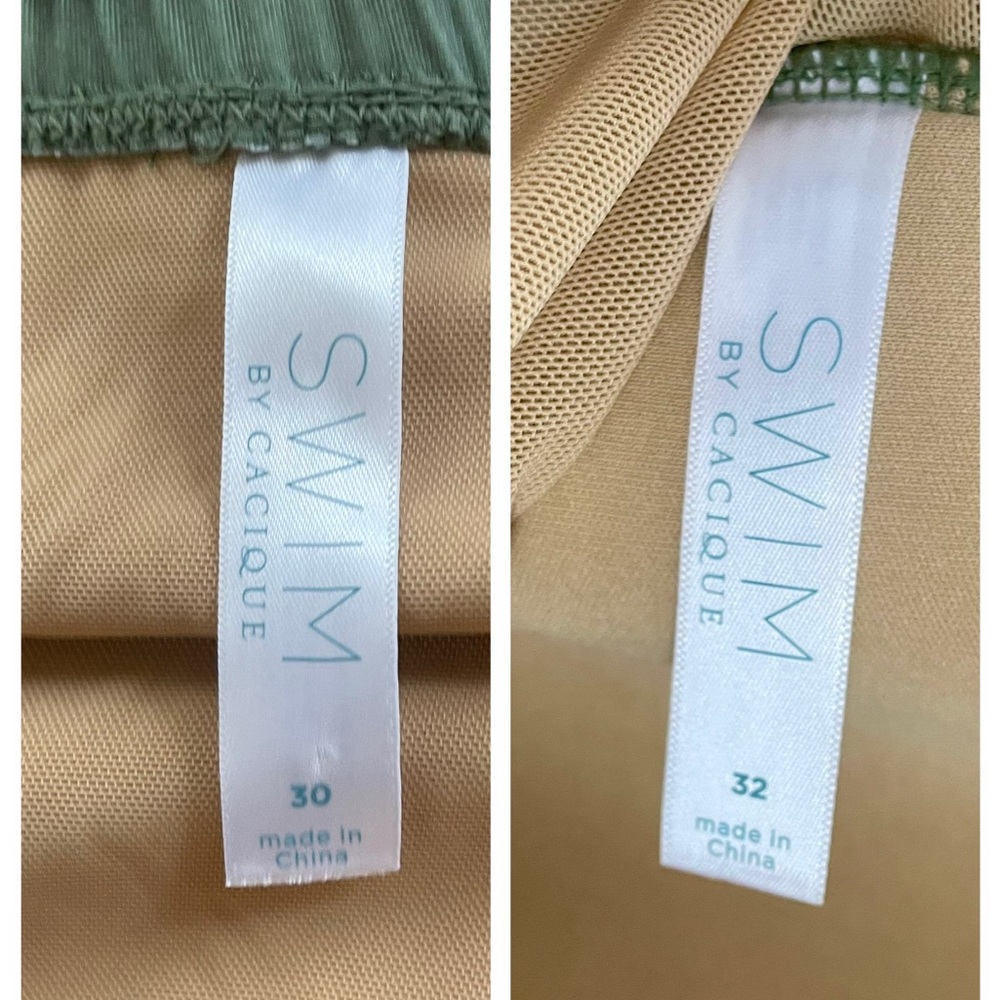 Swim By Cacique Tankini Top and bottom set Green Tie Dye Print Size 30/32 - Picture 16 of 16